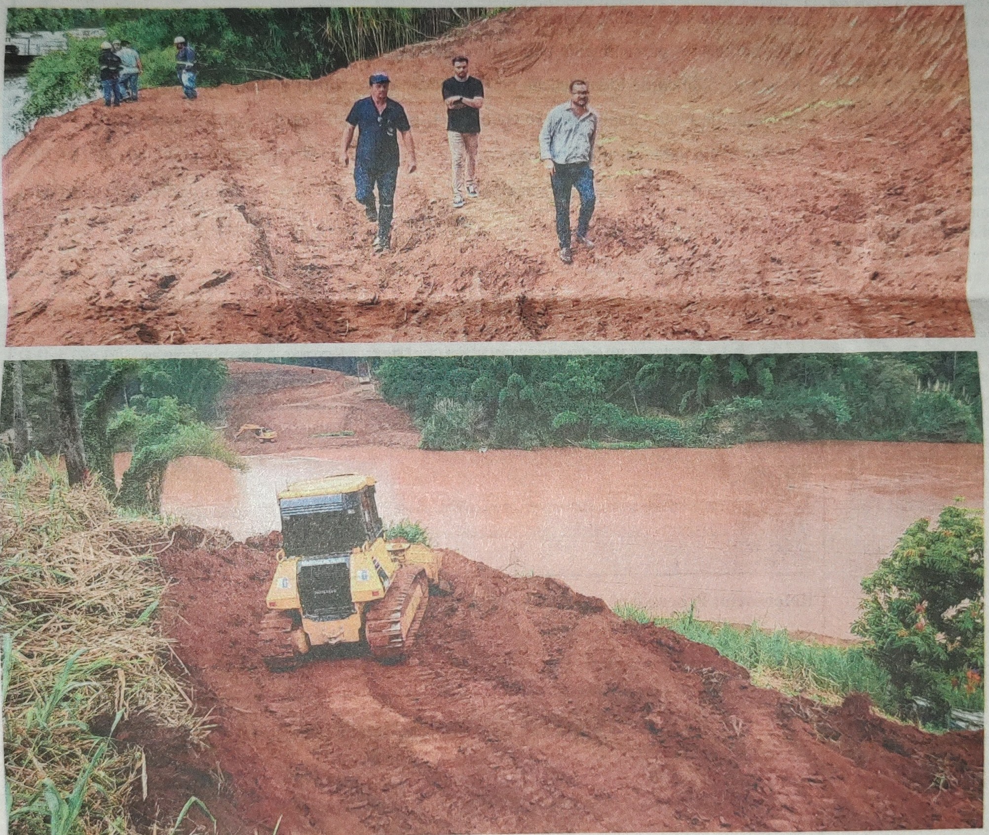 Engenheiros fiscalizam obra da Ponte sobre o rio ribeira em Itaoca SP